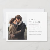 Chic Black & White Foto Wedding Save the Date Einladung (Vorderseite)