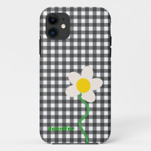 Chic Black & White Gingham Custom Case-Mate iPhone Hülle
