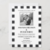 Chic Black & White Glitzer Einladung (Vorderseite)