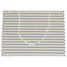Chic Black, White & Gold Zickzack Geschenktasche