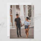 Chic Black & White Line Gezeichnet florale Foto Ho Save The Date (Rückseite)