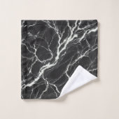 Chic Black & White Marmor Look Glamour Badhandtuch Set (Waschlappen)