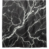 Chic Black & White Marmor Look Glamour Duschvorhang (Vorderseite)
