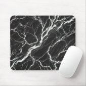 Chic Black & White Marmor Look Glamour Mousepad (Mit Mouse)