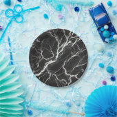 Chic Black & White Marmor Look Glamour Pappteller (Party)