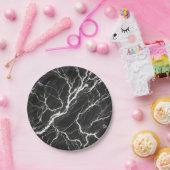 Chic Black & White Marmor Look Glamour Pappteller (Party)