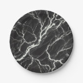 Chic Black & White Marmor Look Glamour Pappteller (Vorderseite)