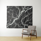 Chic Black & White Marmor Look Glamour Wandteppich (Beispiel (Horizontal))