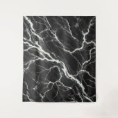 Chic Black & White Marmor Look Glamour Wandteppich (Vorderseite)