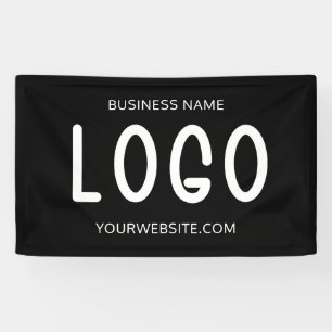Chic Black & White Modern Large Recangle Logo Banner
