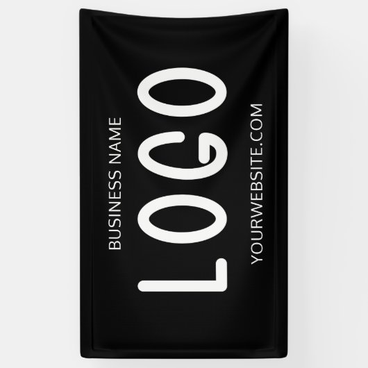 Chic Black & White Modern Large Recangle Logo Banner (Vertikal)