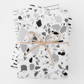 Chic Black & White Moderne Muster Terrazzo Inky Geschenkpapier Set (Beispiel)