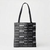 Chic Black White Personalized Name Collage Tasche (Vorderseite)