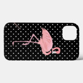 Chic Black & White Polka Dot mit rosa Flamingo Case-Mate iPhone Hülle (Rückseite (Horizontal))