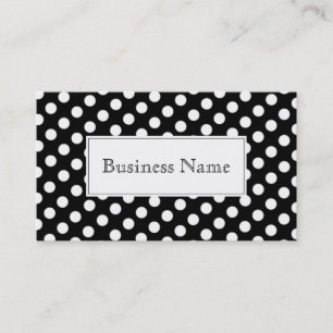 Chic Black & White Polka Dots Business Card Visitenkarte