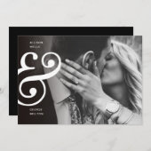 Chic Black + White SAVE THE DATE Ampersand (Vorne/Hinten)