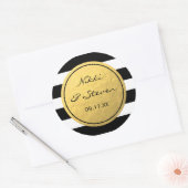 Chic Black & White Streifen Gold Foil Aufkleber (Umschlag)