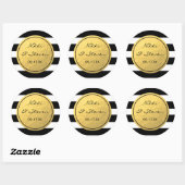 Chic Black & White Streifen Gold Foil Aufkleber (Blatt)