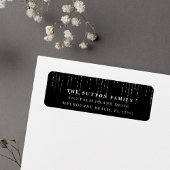 Chic Black & White String Lights Rücksendeadresse