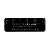 Chic Black & White String Lights Rücksendeadresse (Vorne)