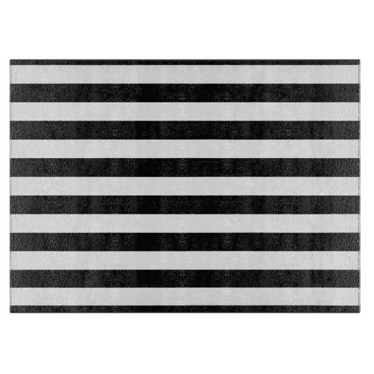 Chic Black & White Stripes Schneidebrett (Vorderseite)
