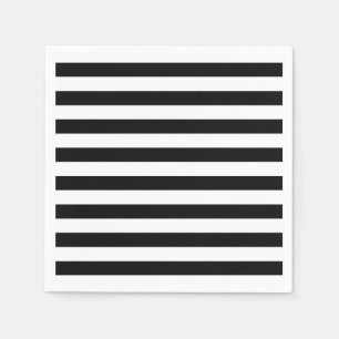 Chic Black & White Stripes Serviette