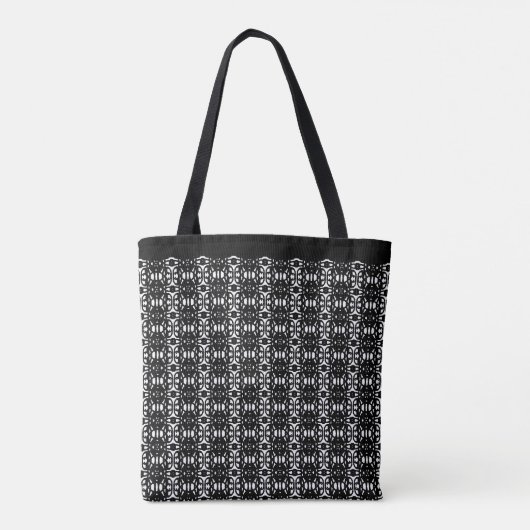 Chic Black & White Tao Muster Tasche (Rückseite)