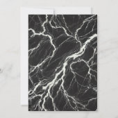 Chic Black & White Trendy Marble Glam Wedding Einladung (Rückseite)