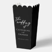 Chic Black White Wedding Personalized Popcorn Geschenkschachtel (Vorderseite)