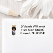 Chic Black Woman Custom Christmas Address Label (Insitu)