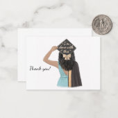 Chic Black Woman Uni-Abschluss Cards Mitteilungskarte (Vorderseite/Rückseite Beispiel)