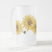 Chic Black Wood Grain und Sunflower Mattierte Tass Mattglas Bierglas (Vorderseite Links)