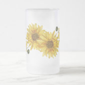 Chic Black Wood Grain und Sunflower Mattierte Tass Mattglas Bierglas (Mittel)