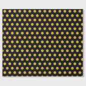Chic Black Wrapping Paper mit Metallic Gold Dot Geschenkpapier (Flach)