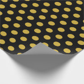 Chic Black Wrapping Paper mit Metallic Gold Dot Geschenkpapier (Ecke)