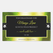 Chic Black Yellow Green Brilliants Product Label Rechteckiger Aufkleber (Vorderseite)