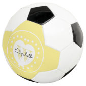 Chic Black Yellow Initial Monogram White Heart Fußball (Dreiviertel)