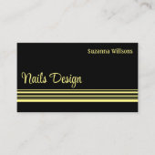 Chic Black Yellow Streifen mit Beruflichem Foto Visitenkarte (Vorderseite)