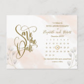 Chic Blätter 50 Jahre Save the Date Ankündigungspostkarte (Vorderseite)