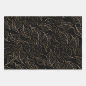 Chic Blätter Gold Eid Karem Islamischer Schwarz (Vorderseite 2)