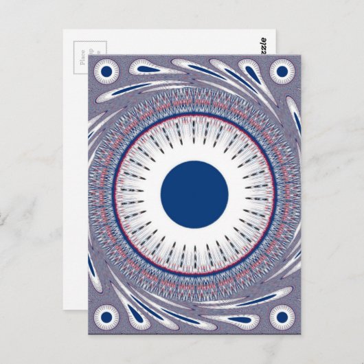 Chic blau postkarte (Vorne/Hinten)