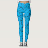 Chic Blau-Schwarz-Frakturmuster Leggings (Vorderseite)
