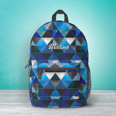 Chic blau türkis grau geometrisch bedruckter rucksack