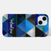 Chic blau türkis grau geometrisch Case-Mate iPhone hülle (Rückseite (Horizontal))