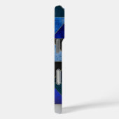 Chic blau türkis grau geometrisch Case-Mate iPhone hülle (Rückseite / Rechts)