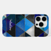 Chic blau türkis grau geometrisch Case-Mate iPhone hülle (Rückseite (Horizontal))