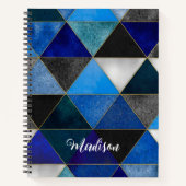 Chic blau türkis grau geometrisch notizblock (Vorderseite)