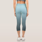 Chic Blau und schwarz Shade Ombre Soft Gradient Capri Leggings (Rückseite)