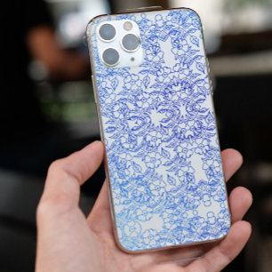Chic Blaue Blume einzigartiges ästhetisches Wirbel Case-Mate iPhone Hülle