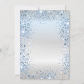 Chic Blaue Glitterstaub-Konfetti Save The Date (Rückseite)